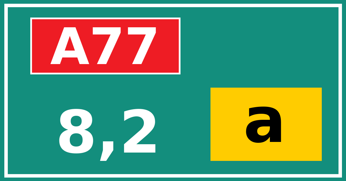 Hectometerbord A77 8,2 letter a