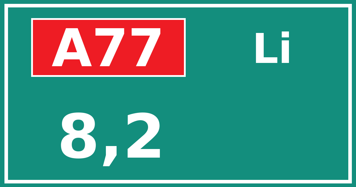 Hectometerbord A77 8,2 zijde Li