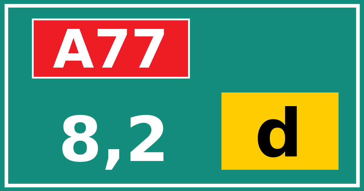 Hectometerbord A77 8,2 letter d