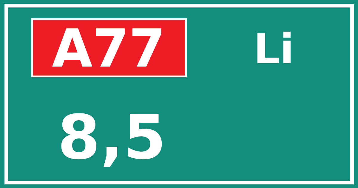 Hectometerbord A77 8,5 zijde Li