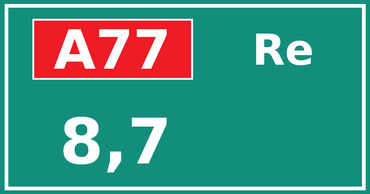 Hectometerbord A77 8,7 zijde Re