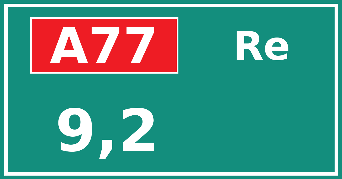Hectometerbord A77 9,2 zijde Re