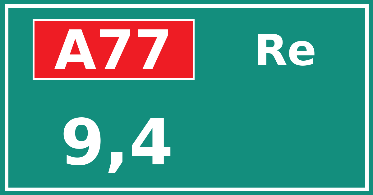 Hectometerbord A77 9,4 zijde Re