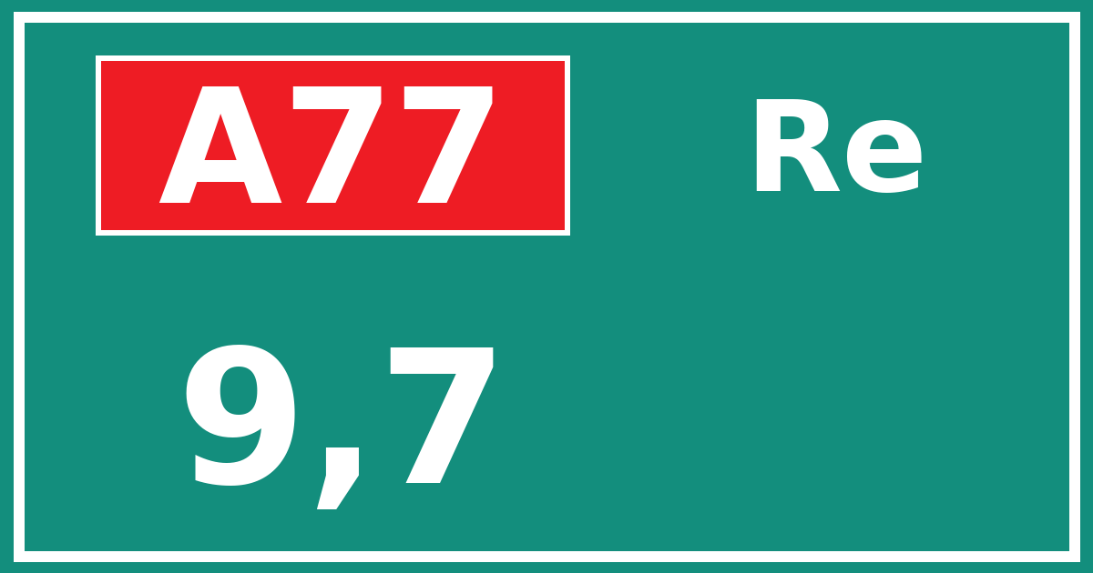 Hectometerbord A77 9,7 zijde Re