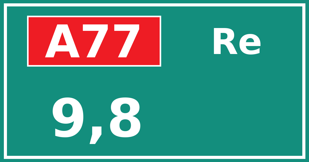 Hectometerbord A77 9,8 zijde Re