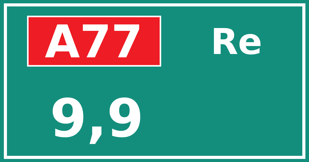 Hectometerbord A77 9,9 zijde Re