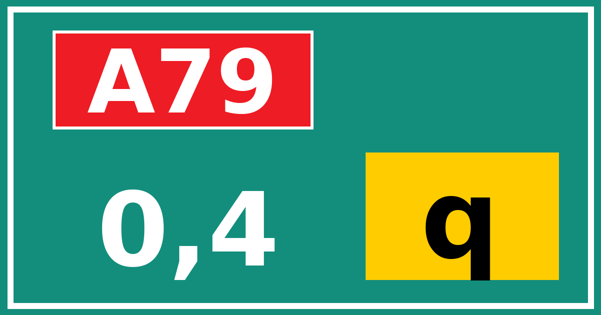 Hectometerbord A79 0,4 letter q