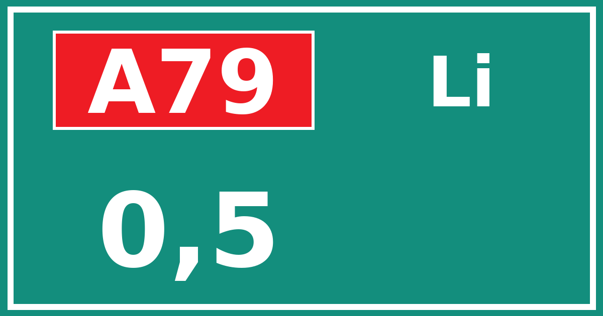 Hectometerbord A79 0,5 zijde Li