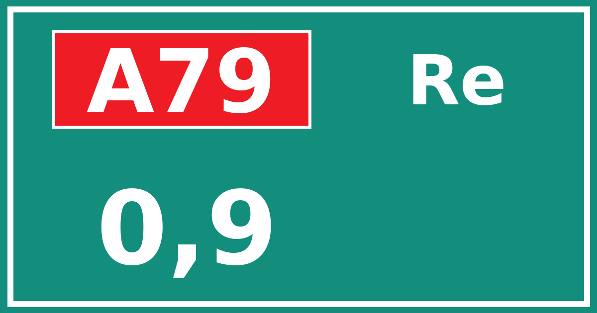Hectometerbord A79 0,9 zijde Re