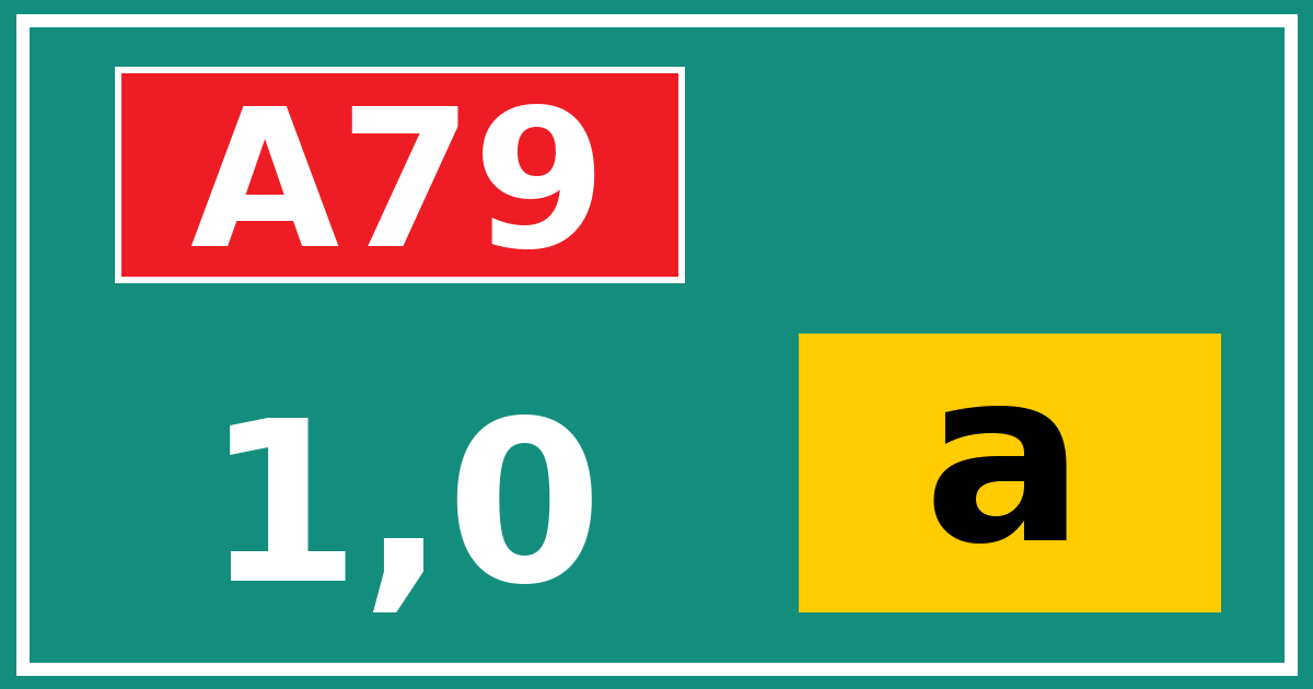 Hectometerbord A79 1,0 letter a