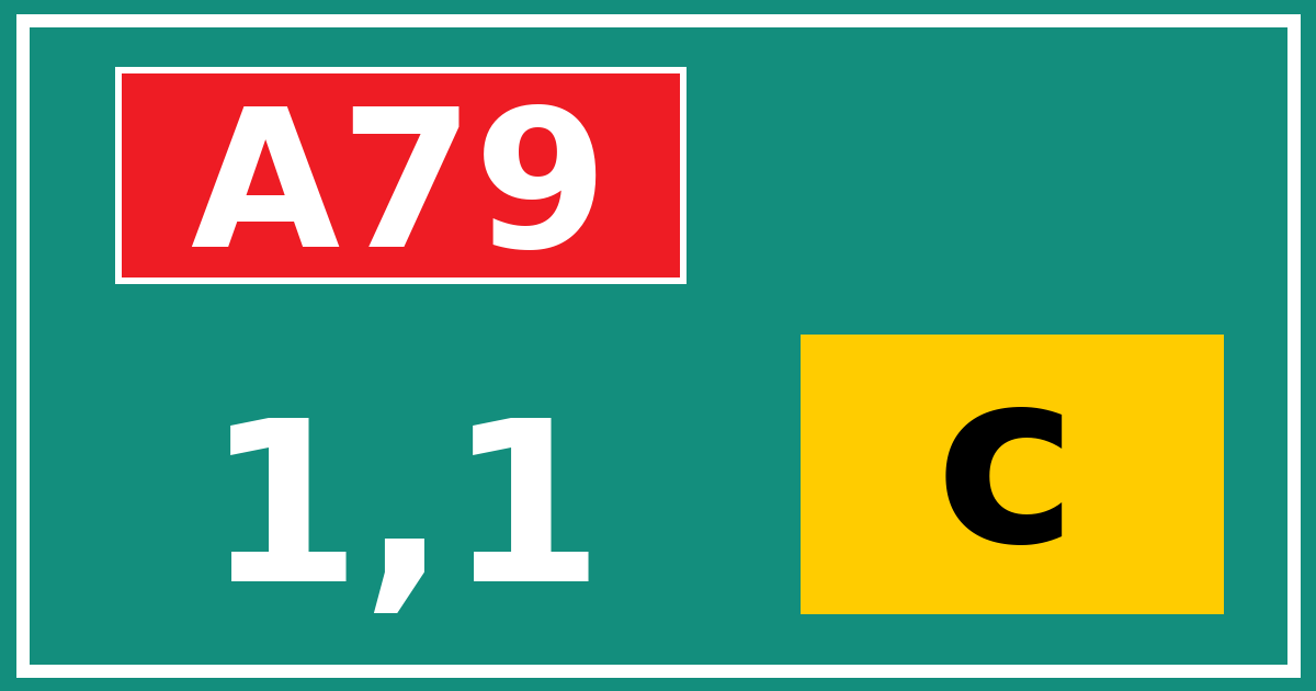 Hectometerbord A79 1,1 letter c
