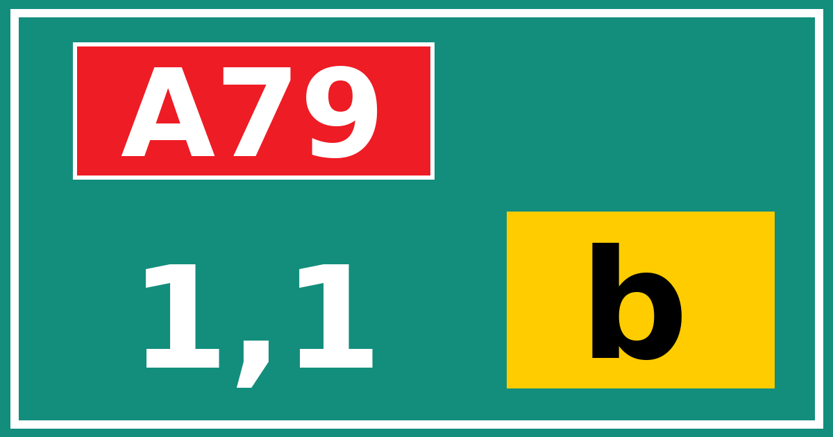 Hectometerbord A79 1,1 letter b