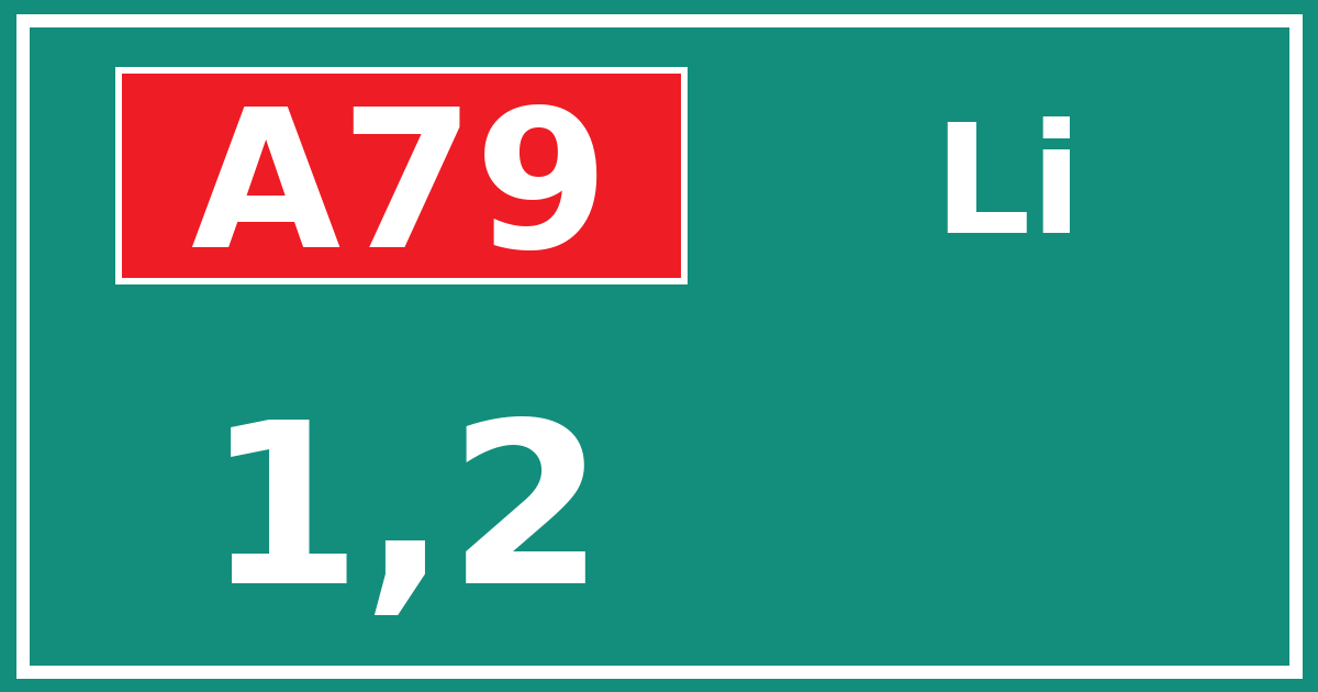 Hectometerbord A79 1,2 zijde Li