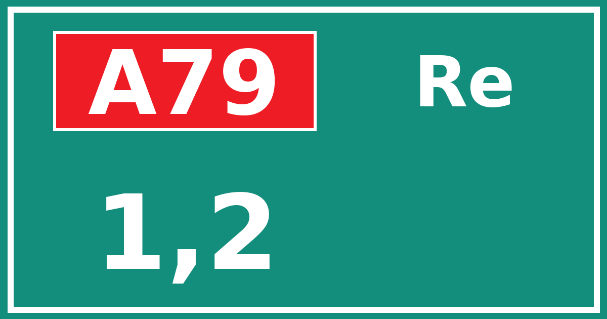 Hectometerbord A79 1,2 zijde Re