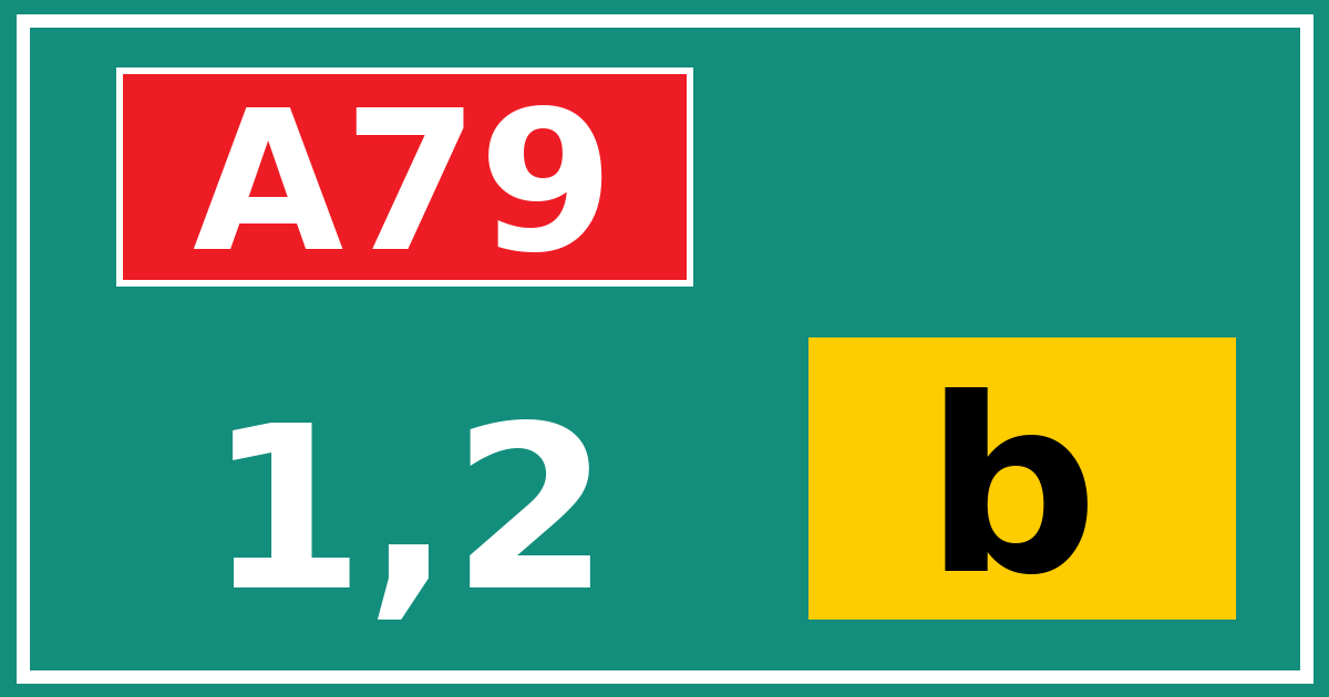 Hectometerbord A79 1,2 letter b