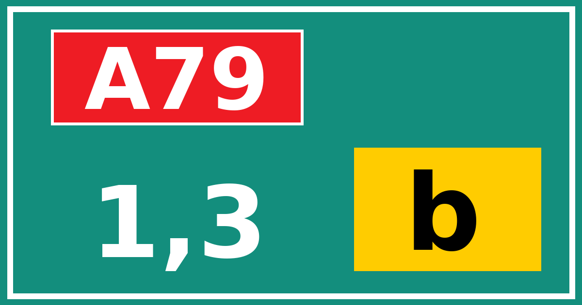 Hectometerbord A79 1,3 letter b