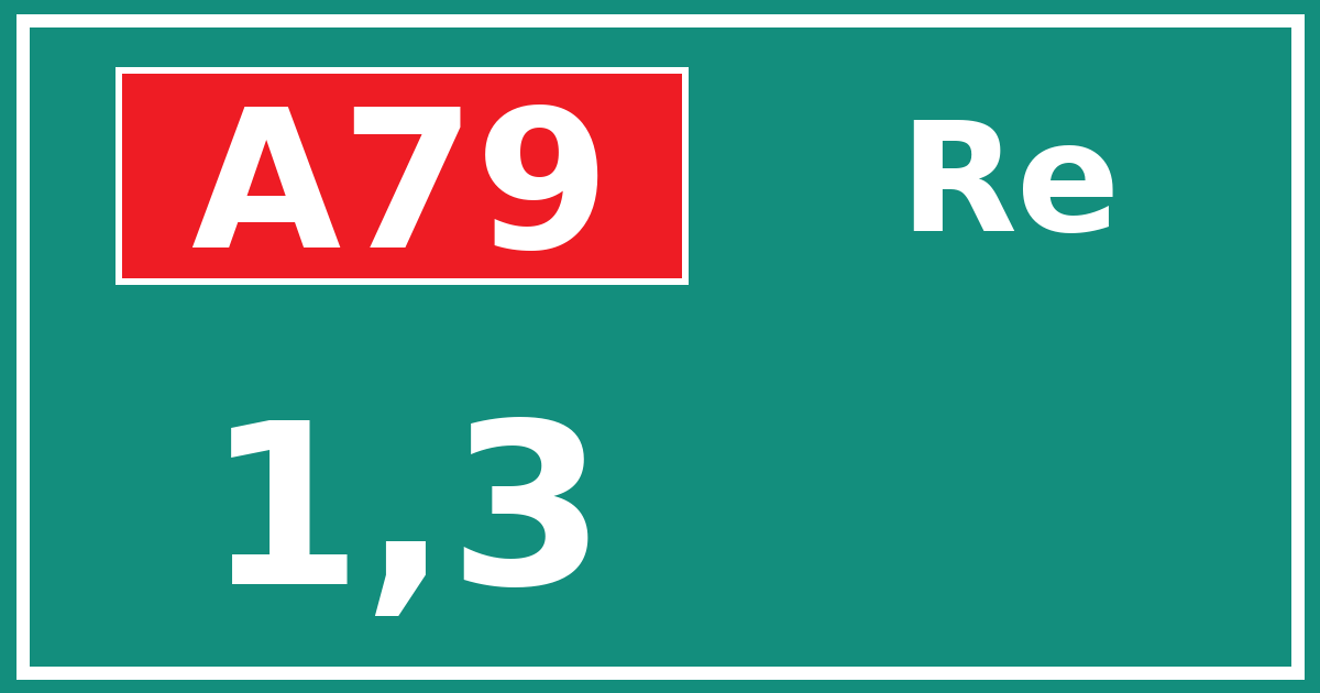 Hectometerbord A79 1,3 zijde Re