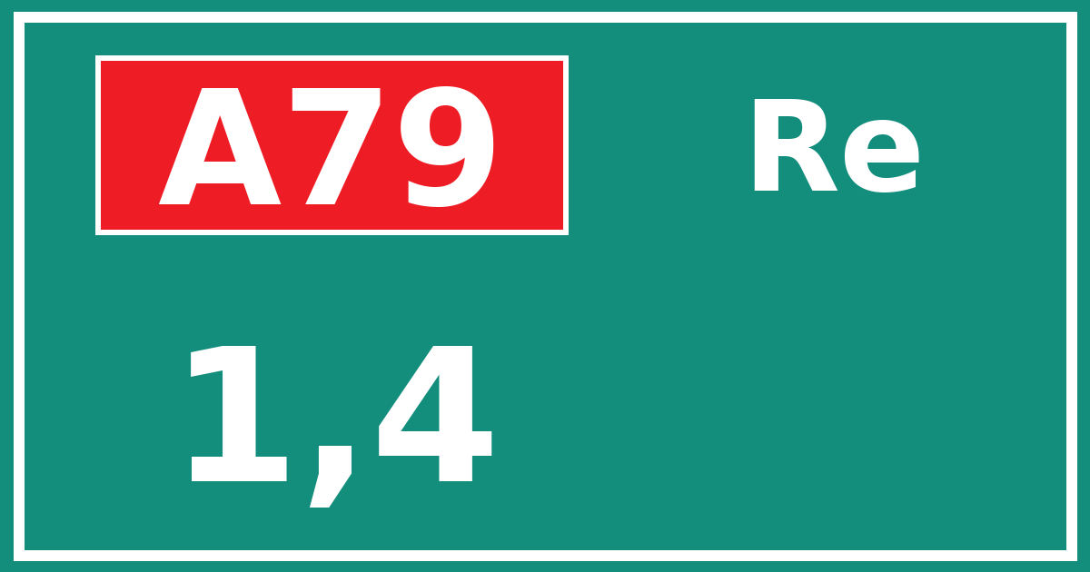 Hectometerbord A79 1,4 zijde Re