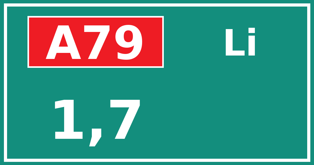 Hectometerbord A79 1,7 zijde Li