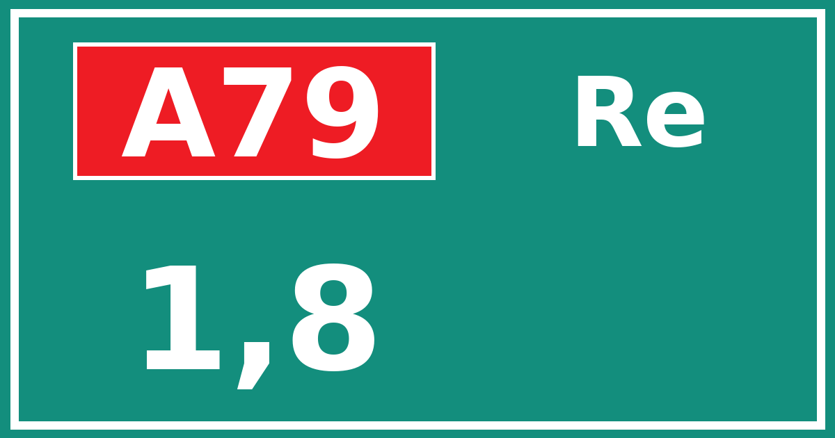 Hectometerbord A79 1,8 zijde Re