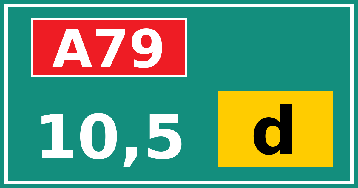 Hectometerbord A79 10,5 letter d