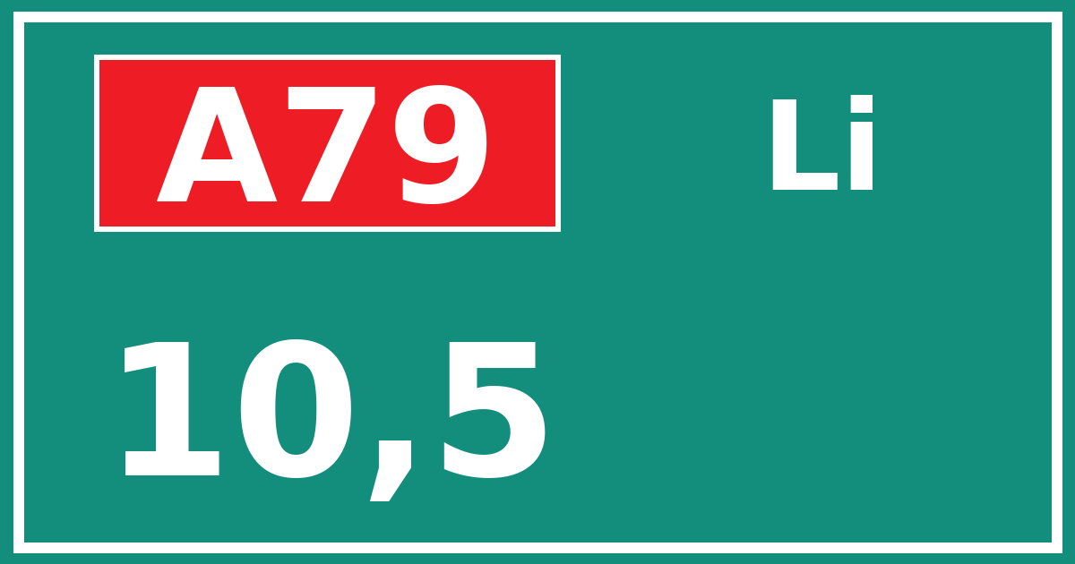 Hectometerbord A79 10,5 zijde Li