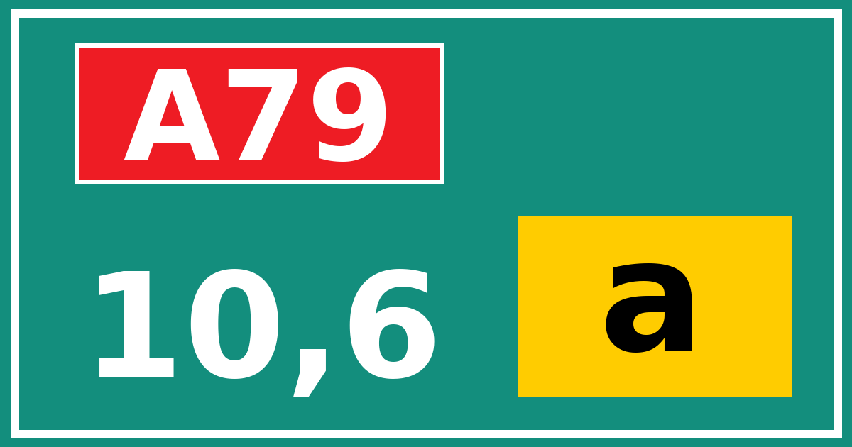 Hectometerbord A79 10,6 letter a