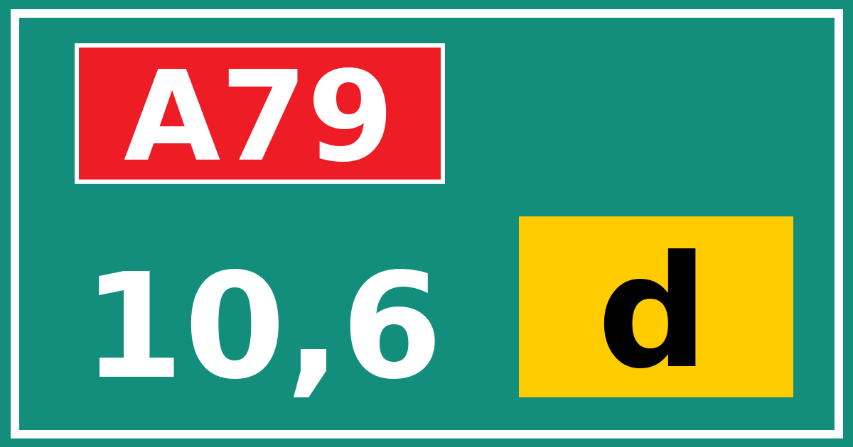 Hectometerbord A79 10,6 letter d