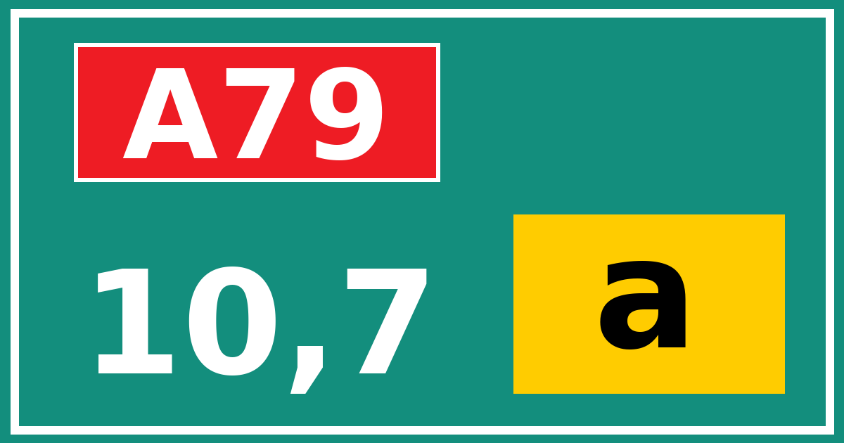 Hectometerbord A79 10,7 letter a