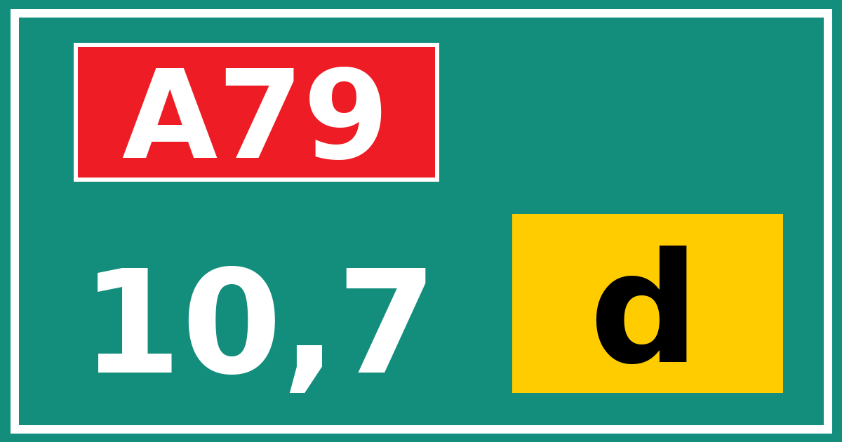 Hectometerbord A79 10,7 letter d