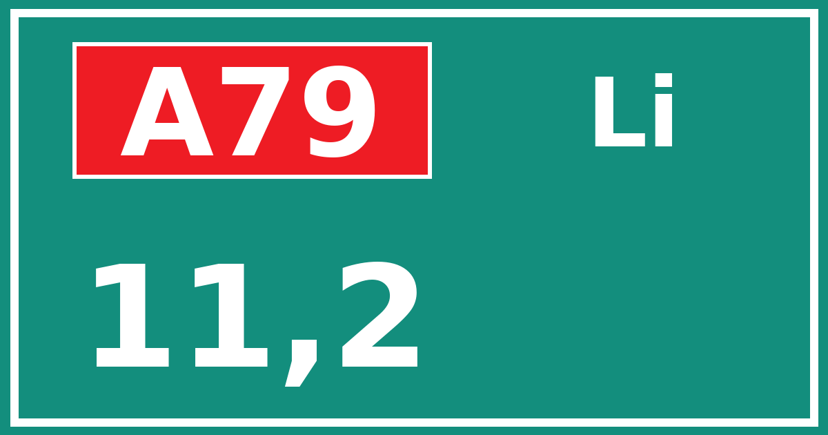 Hectometerbord A79 11,2 zijde Li