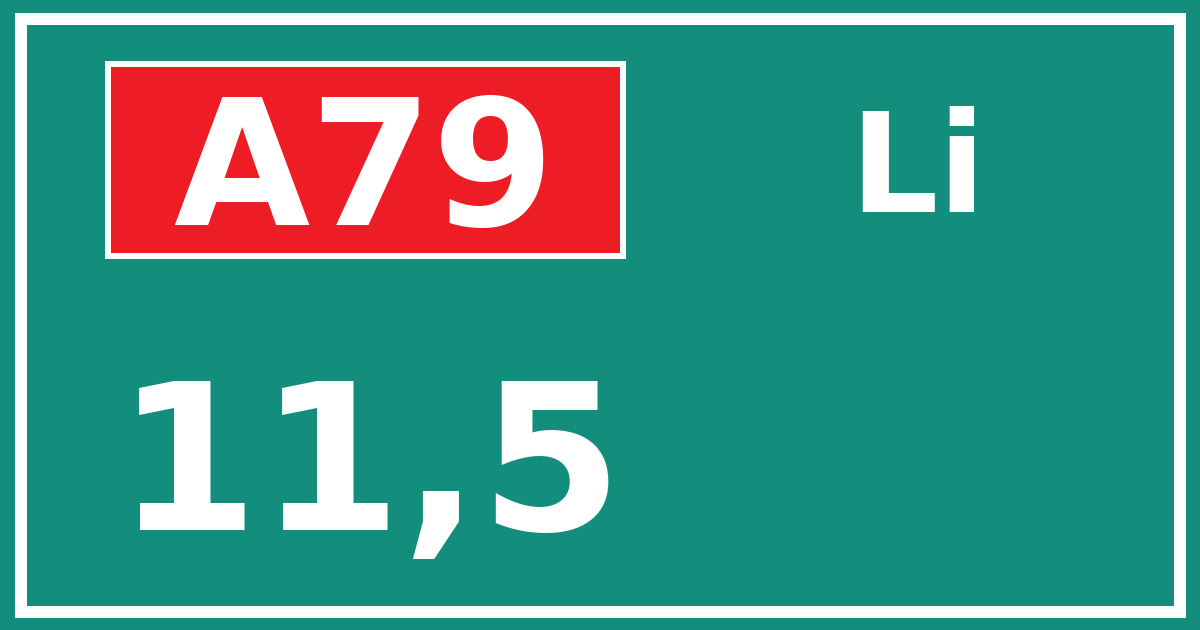 Hectometerbord A79 11,5 zijde Li