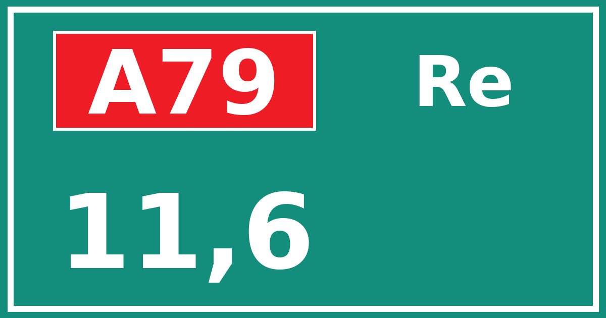 Hectometerbord A79 11,6 zijde Re