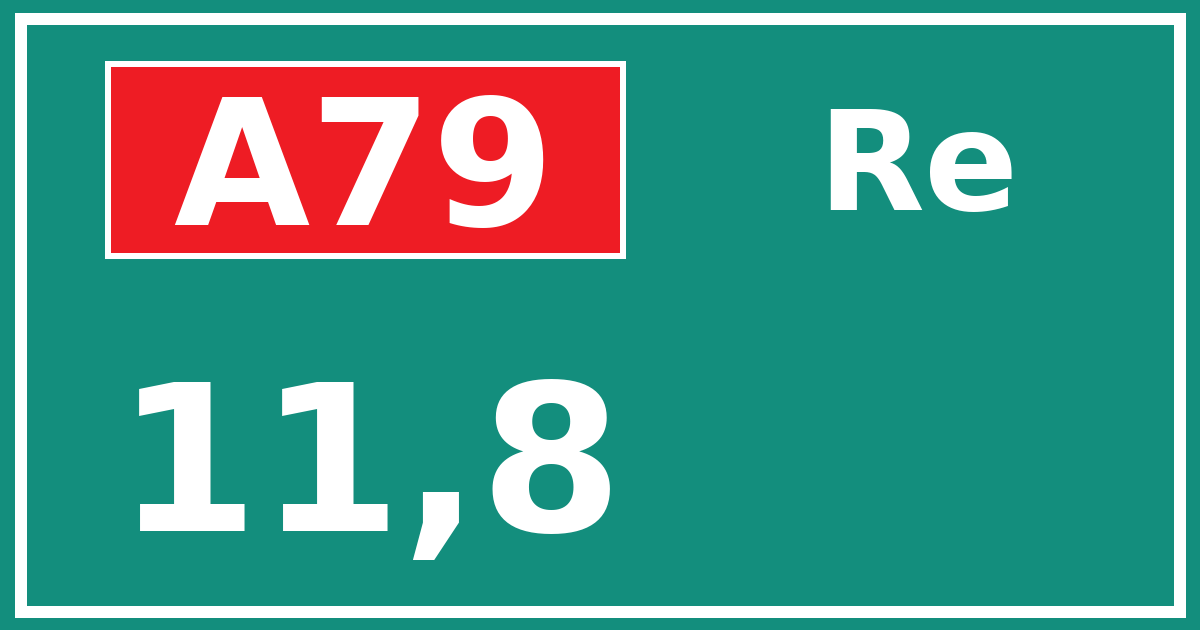 Hectometerbord A79 11,8 zijde Re
