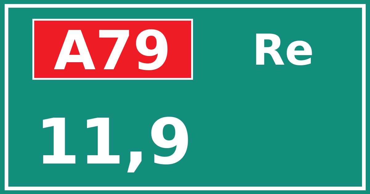Hectometerbord A79 11,9 zijde Re