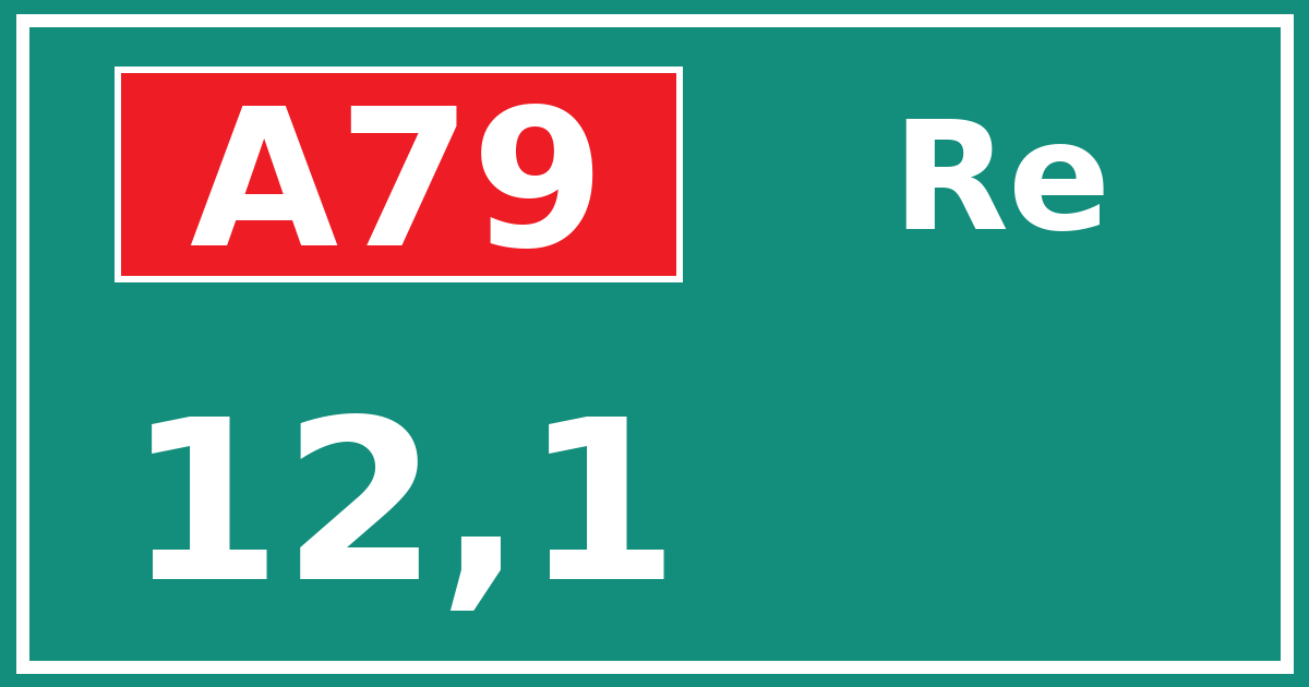 Hectometerbord A79 12,1 zijde Re