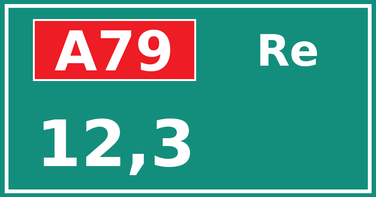Hectometerbord A79 12,3 zijde Re