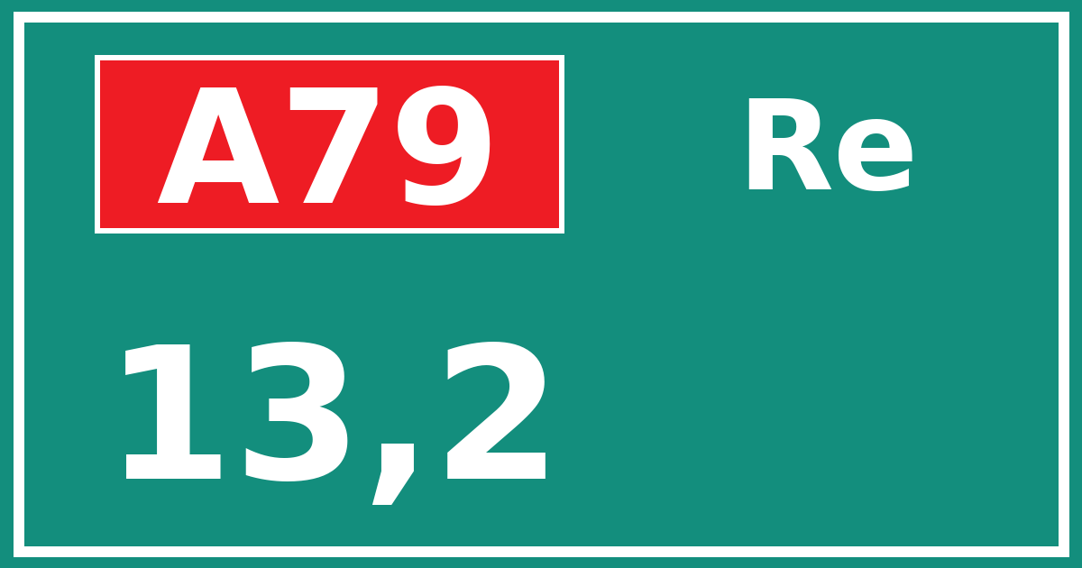 Hectometerbord A79 13,2 zijde Re