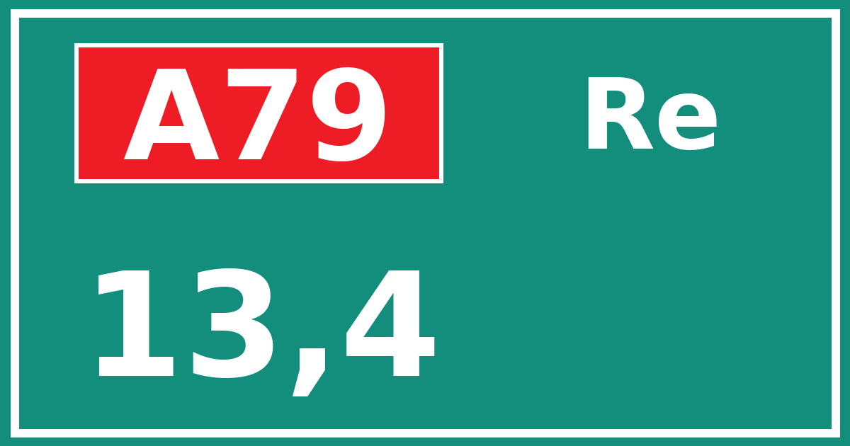 Hectometerbord A79 13,4 zijde Re