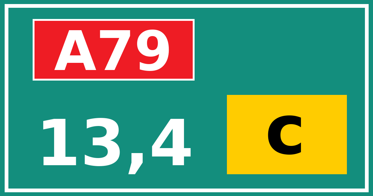 Hectometerbord A79 13,4 letter c