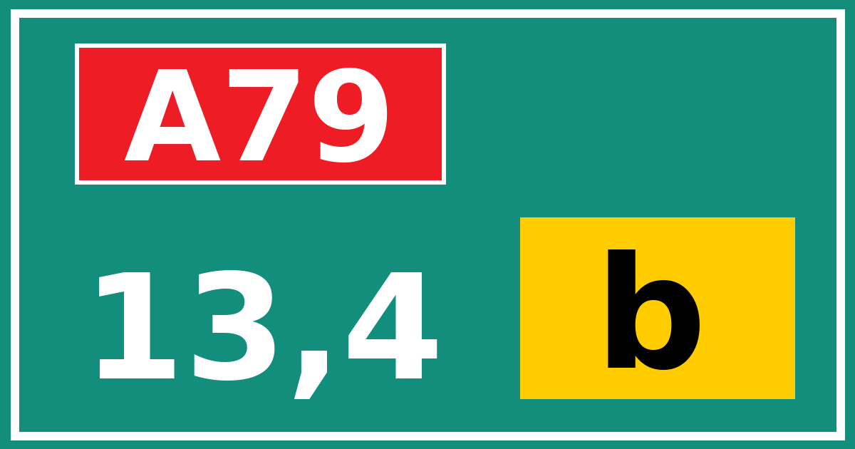 Hectometerbord A79 13,4 letter b