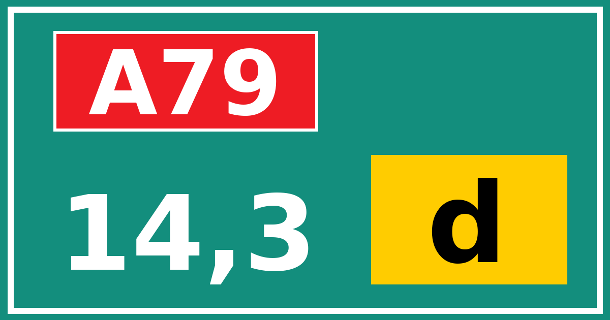 Hectometerbord A79 14,3 letter d