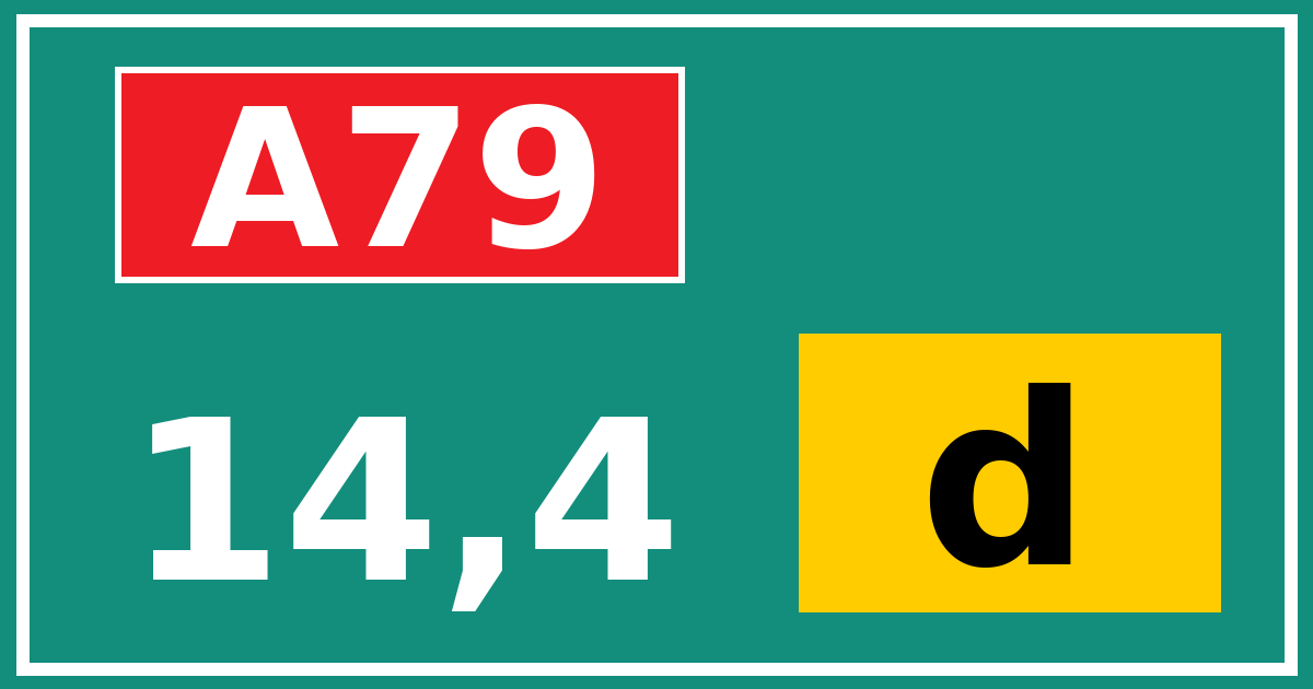 Hectometerbord A79 14,4 letter d