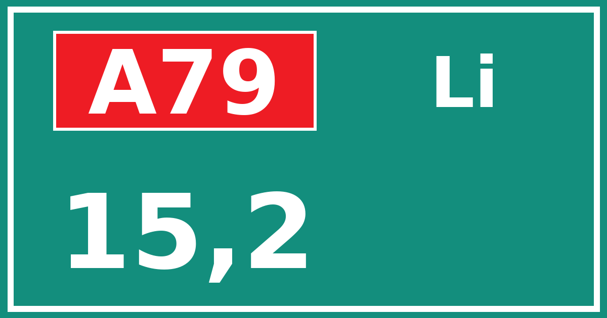 Hectometerbord A79 15,2 zijde Li