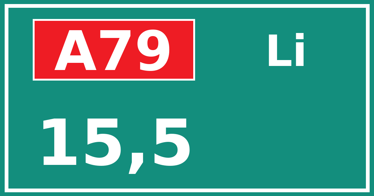 Hectometerbord A79 15,5 zijde Li