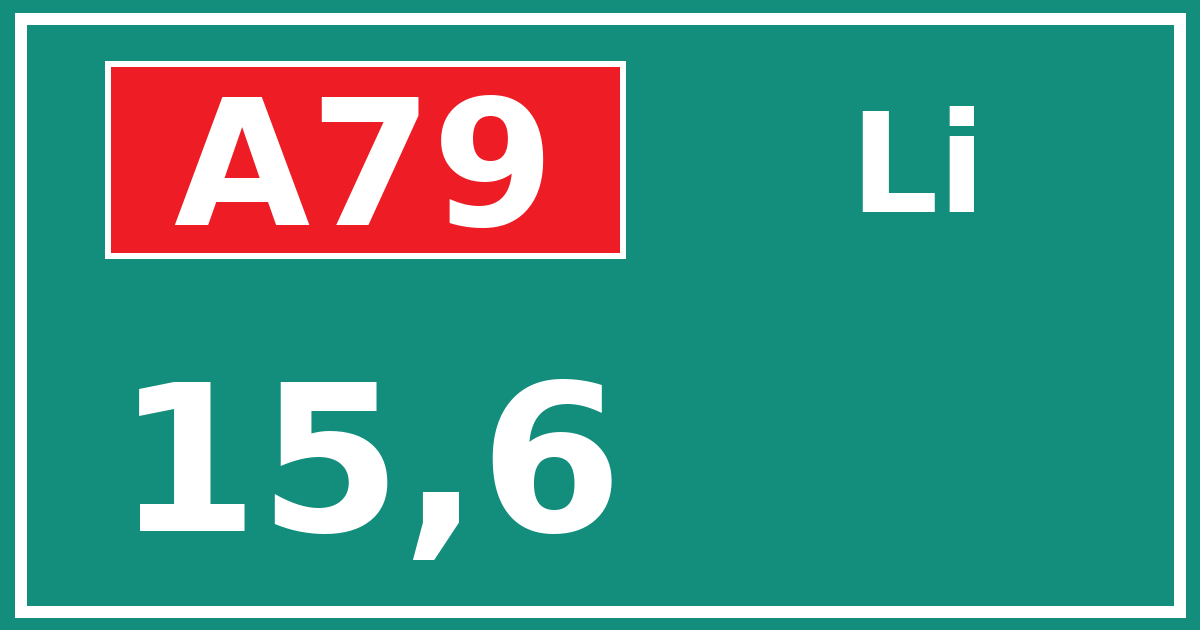 Hectometerbord A79 15,6 zijde Li
