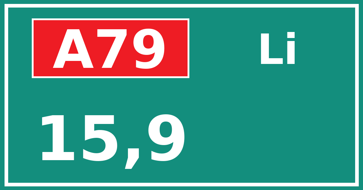 Hectometerbord A79 15,9 zijde Li