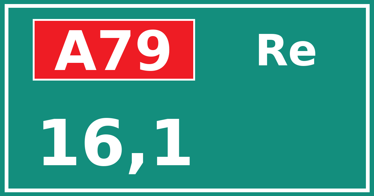 Hectometerbord A79 16,1 zijde Re