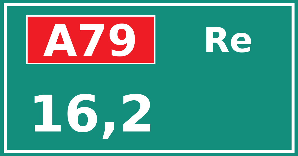 Hectometerbord A79 16,2 zijde Re