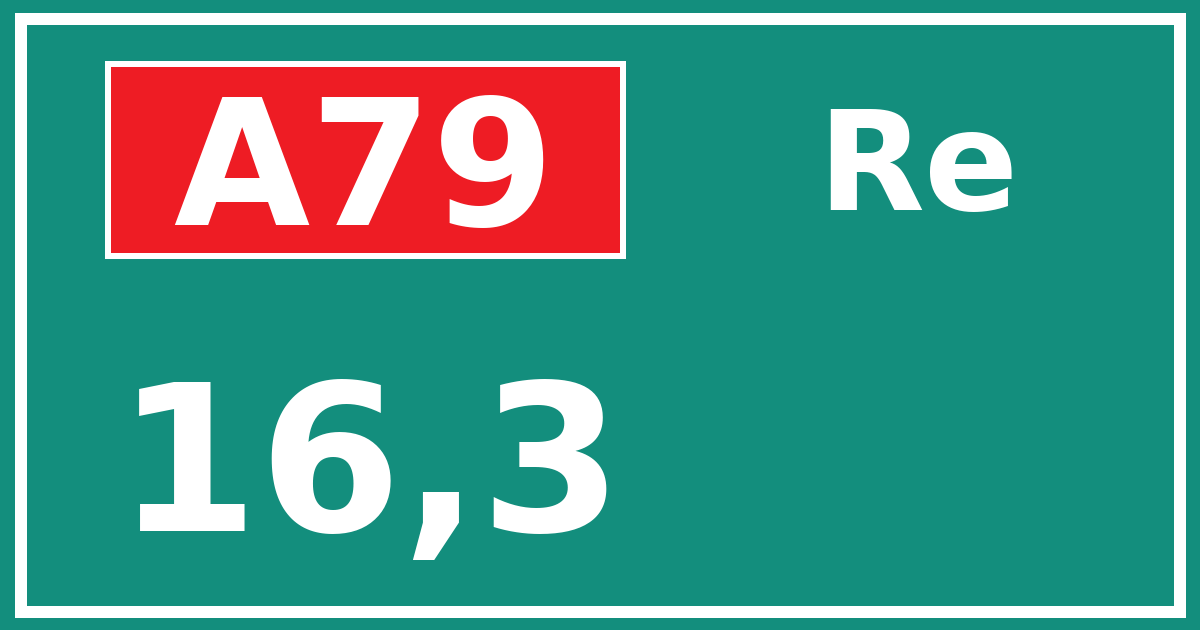 Hectometerbord A79 16,3 zijde Re